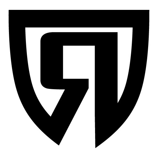 backwards R in a shield. Logo of Rebyl Sports, rebyl.com logo