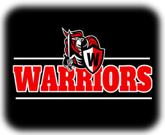 Design your own shirt. Custom Black T-shirt with warriors for Christ logo, Warriors written in red with a knight holding a sword and shield above the text.